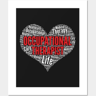 OT Occupational Therapist Heart Shape Word Cloud graphic Posters and Art